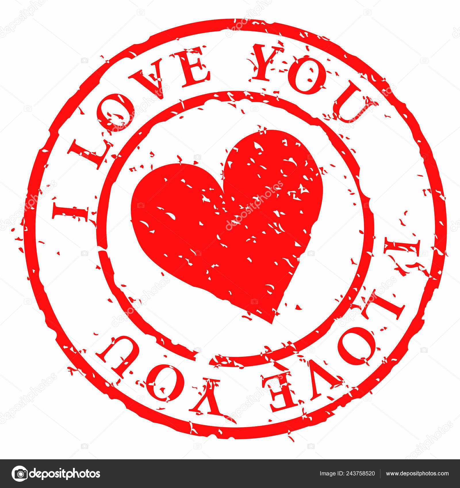 Love Stamp Heart Words Love You Vector Illustration Stock Vector by  ©cobalt88 243758520